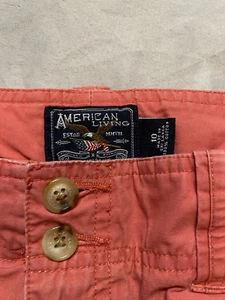 American Living Salmon Cropped Cargo Pants Size 10 Women’s Drawstring Ankles - Picture 1 of 3