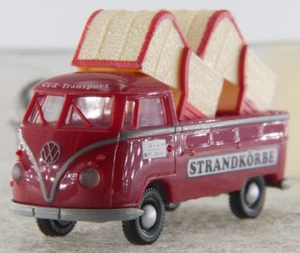 Brekina VW T1 1:87 A.S.S H0 T1B Pritsche Strandkörbe Cux Cuxhaven 5 Rot 1994 OVP - Bild 1 von 8