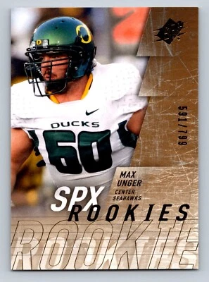 MAX UNGER 2009 UPPER DECK SPX ROOKIES SP 591/799 SEATTLE SEAHAWKS - Image 1 of 2