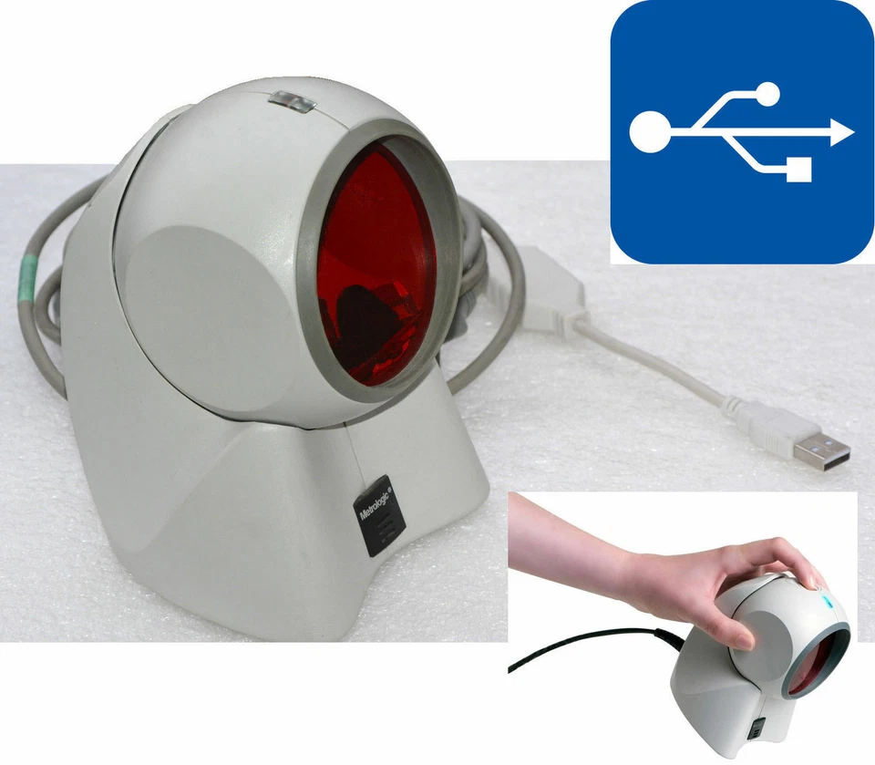 USB BARCODESCANNER KASSENSCANNER METROLOGIC ORBIT MS7120 FÜR WIN XP 7 8 10  BS7 - Bild 1 von 1