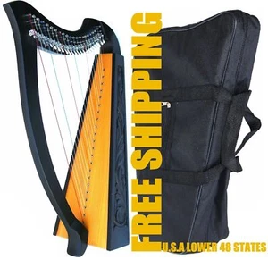DEURA 22 STRINGS LEVERS HARP + BAG Irish Celtic Lap Folk MA-1030BK - Picture 1 of 4