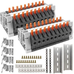 20Pcs Reihenklemmen Klemmleiste Hutschiene Kabelverbinder Kit Verbindungsklemmen - Bild 1 von 7