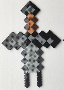 1 Large Mine Craft Netherite Gray Sword Cake Topper Birthday Party Decoration - Picture 1 of 8