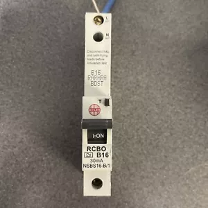 WYLEX 16 AMP Type C 6kA 30mA RCBO TYPE A NSBS16/1 C16 16A MCB RCD - Picture 1 of 5