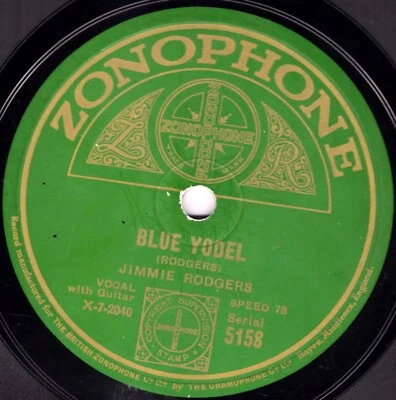 CLASSIC JIMMIE RODGERS 78  BLUE YODEL / AWAY OUT ON THE MOUNTAIN  ZONOPHO 5158 E - Image 1 of 2