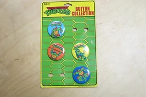BUTTON UP Teenage Mutant Ninja Turtles TMNT 1.5" Pin Back 4x with Card Back - Picture 1 of 7