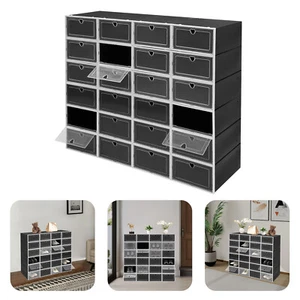 24Pack Sneaker Organizer Stackable Shoe Container For Storing Sneakers Flats ... - Picture 1 of 9