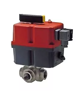 "Grifo de bola 3 vías orificio en L accionamiento giratorio 24V 1" - Imagen 1 de 2