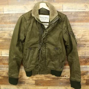 Abercrombie & Fitch Herren Jacke Größe S Full Zip Baumwolle Military Flieger - Bild 1 von 14