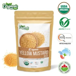 Organic Zing Yellow Mustard Seeds – Rich in Nutrients & Antioxidants (227g/8oz) - Picture 1 of 7