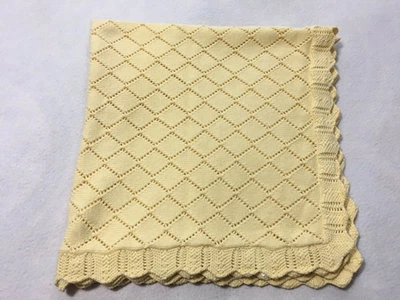 Carters светло-желтый Pointelle бриллиант Argyle гребешок края свитер детское одеяло - Изображение 1 из 4