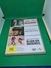Battle of Midway, MacArthur, Raid on Rommel 3 Movies Set DVD War Movies GC R4 