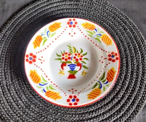 Antique Floral Multi Color Iron Enamel Plate Japan Kitchenare Decorative IE159 - Imagen 1 de 7