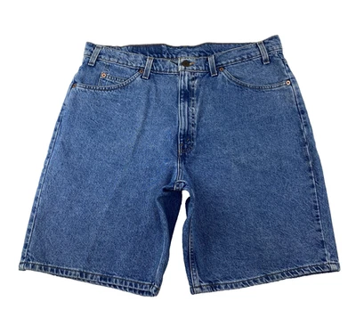 Винтажные мужские джинсовые шорты 1996 Levi's 550 с оранжевой застежкой размер 38 Relaxed Fit Blue Jean - Изображение 1 из 4