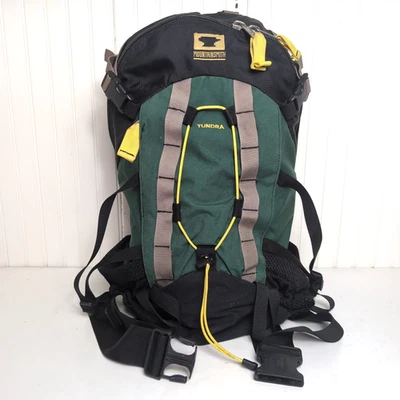 Mountainsmith Tundra Large Green Yellow Hiking Backpack Belted Padded Non Frame - Image 1 of 4