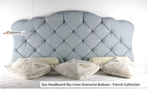 Zoe Headboard Linen All Sizes & Colours Esupasaver Huge Sale - French Collection - Picture 1 of 4