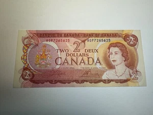 COLLECTABLE 1974 CANADA 2 Dollar Crow / Bouey Banknote - Foto 1 di 2