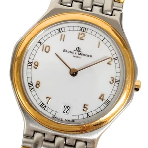 Baume Mercier 5169.018 Date Stainless Silver Gp Gold Men'S Watch / C643 - Picture 1 of 10