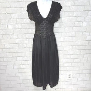 Vintage Goth Spitze Slip Kleid S Hexe Mittelalter Vamp dunkel romantisch Dessous USA - Bild 1 von 13