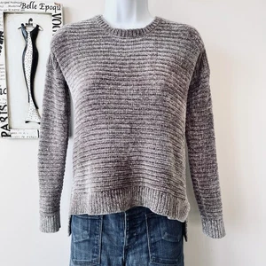 Pink Rose Chenille Mocha Ribbed Pullover High Low Sweater Sz XS - Picture 1 of 9
