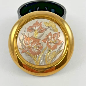 The Art of Chokin 24KT Gold Trinket Box, Flowers, Butterfly - Picture 1 of 10