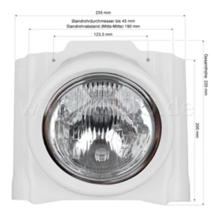 Head Light and Cover JvB-moto (unpainted) incl. H4 Head Light (w/o brackets and - Picture 1 of 3