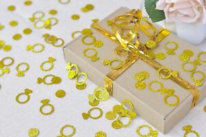 200PCS Mini Circle Gold Wedding Ring Decorations Table Scatter Confetti Crafts