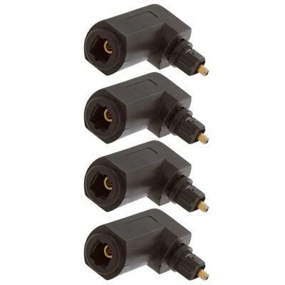 4x Toslink Female to Male 360 Degree Right Angle Fibre Optic Audio Cable Adapter - Image 1 of 3