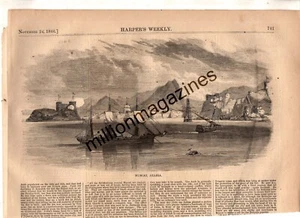 1866 Harpers Weekly original print only - Muscat Arabia - Picture 1 of 1