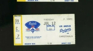 7-12-1983 STL Cardinals @ Los Angeles Dodgers Ticket - Dusty Baker HR #217 - Picture 1 of 2