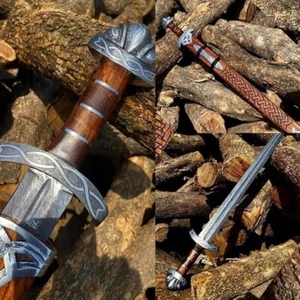 Hand Forged Damascus Steel Viking Sword Battle Ready Sharp Blade Medieval Sword - Picture 1 of 5