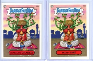 2005 Garbage Pail Kids ANS4 SNAKEY JAKE 22A & CHARMING CHARLIE 22B Stickers - Picture 1 of 1