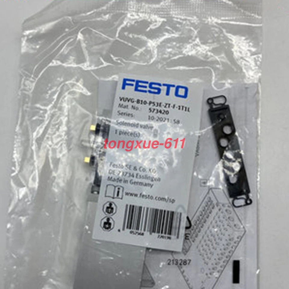 new festo VUVG-B10-P53E-ZT-F-1T1L 573420 solenoid valve Via FedEx or DHL - Image 1 of 1