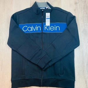 Calvin Klein Men's Full Zip Soft Touch Fleece Black Jacket Medium  - Picture 1 of 4