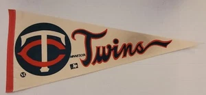Vintage 1960er - 1970er MINNESOTA TWINS Full Size MLB Wimpel Flagge 29" - 30" - Bild 1 von 7