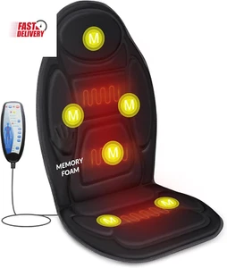 Memory Foam Massage Seat Cushion, Back Massager with Heat, Seat Massager, Chair - Picture 1 of 12