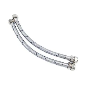 Par de conectores de tubería de manguera flexible colas 1/2" x 15 mm compresión WRAS - Imagen 1 de 3