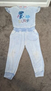 Disney Store Stitch SURF Jumpsuit for Girls Lilo & Stitch Costume Outfit Blue - Picture 1 of 5