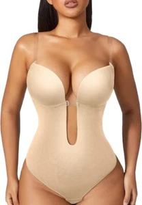Women Shapewear Backless Body Bra Shaper Womens Plus Size Plunge Size Medium - Picture 1 of 3