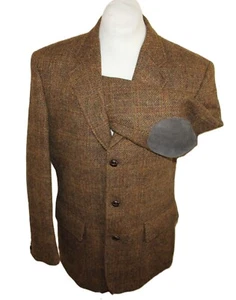 JAN PAULSEN luxus HERREN Harris Tweed Sakko EHER KURZ Gr 26 Jacket PATCHES JACKE - Bild 1 von 6