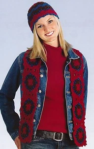 QUICK Chocolate, Blueberry & Cranberry Scarf & Hat/ Crochet Pattern Instructions - Picture 1 of 1