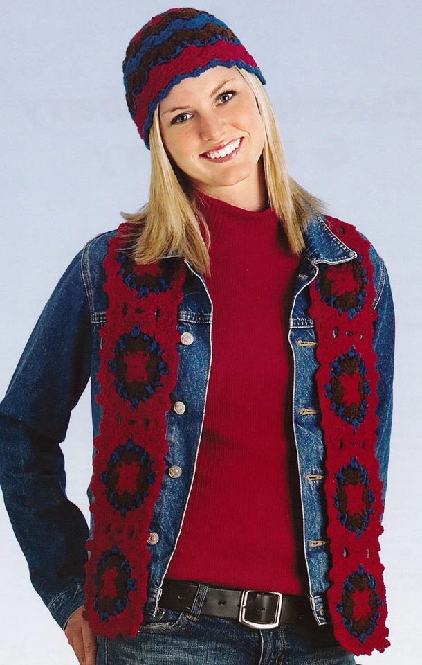 QUICK Chocolate, Blueberry & Cranberry Scarf & Hat/ Crochet Pattern Instructions - Image 1 of 1