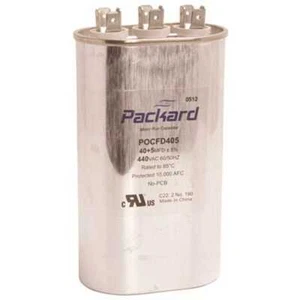Packard TOCFD405 Titan 440/370-Volt 40+5 MFD Oval Pro Run Capacitor Silver - Picture 1 of 1