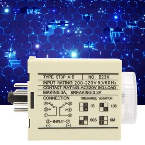 Delay Timer Time Relay Adjustable Knob AntiInterference PC Shell ST3PA B AC220V - Picture 1 of 9