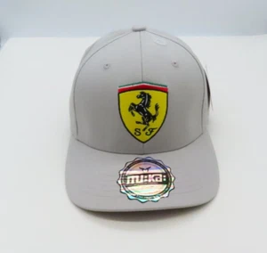 Scuderia Ferrari Italian Car Automobile Adjustable Gray Men Curved Bill Hat Cap - Picture 1 of 10