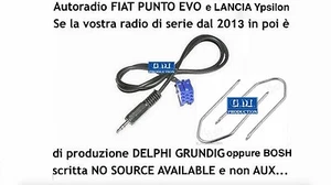 KIT cavo aux Y Lancia Ypsilon dal 2013 e radio Bosch "no source available" 1,4mt - Picture 1 of 1