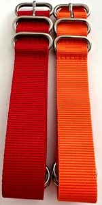 PREMIUM ROJO NARANJA RESISTENTE 5 ANILLOS MILITAR Ejército Buzo Pulsera Correa 20-24mm - Imagen 1 de 12