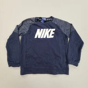 Nike Sweater Boys Medium Blue Pullover Sweatshirt Casual Long Sleeve Youth Kids - Picture 1 of 10