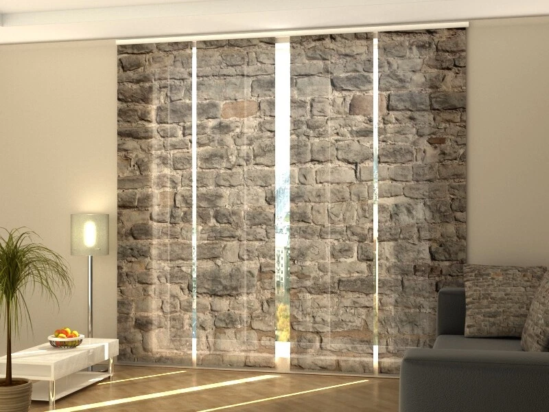 Foto-Schiebegardine Steinmauer, Flächenvorhang mit Motiv, Fotodruck, auf Maß - Bild 1 von 1