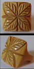 Vintage Carved Butterscotch Bakelite Leaves Ring - Size 4